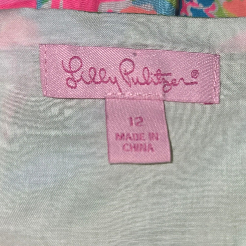 Lilly Pulitzer NWOT Willow Dress Sundress So A Peeling Multi Pink Green Size 12 - Picture 5 of 13